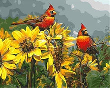 Carica l'immagine nel visualizzatore di Gallery, Dipingere con i numeri - Uccelli Rossi E Girasoli