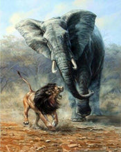 Carica l'immagine nel visualizzatore di Gallery, Dipingere con i numeri - Leone Ed Elefante