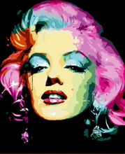 Carica l'immagine nel visualizzatore di Gallery, Dipingere con i numeri - Marilyn Monroe Fiori Rosa