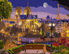 Carica l'immagine nel visualizzatore di Gallery, Dipingere con i numeri - Notre-Dame sono il cielo stellato