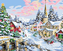 Carica l'immagine nel visualizzatore di Gallery, Dipingere con i numeri - Neve Di Natale