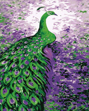 Carica l'immagine nel visualizzatore di Gallery, Dipingere con i numeri - Pavone Viola Verde