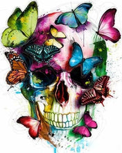 Carica l'immagine nel visualizzatore di Gallery, Dipingere con i numeri - Farfalle Colorate E Teschio