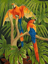 Carica l'immagine nel visualizzatore di Gallery, Dipingere con i numeri - Pappagalli Nella Giungla