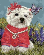 Carica l'immagine nel visualizzatore di Gallery, Dipingere con i numeri - Piccolo Cane E Farfalla