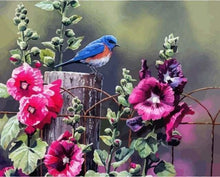 Carica l'immagine nel visualizzatore di Gallery, Dipingere con i numeri - Uccello E Fiori Rosa