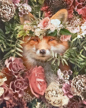 Carica l'immagine nel visualizzatore di Gallery, Dipingere con i numeri - Volpe con corona di fiori