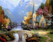 Carica l'immagine nel visualizzatore di Gallery, Dipingere con i numeri - Piccola Chiesa Vicino Al Fiume