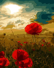 Carica l'immagine nel visualizzatore di Gallery, Dipingere con i numeri - Fiori Rossi E Luce Solare