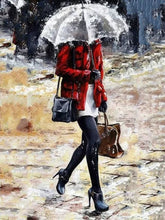 Carica l'immagine nel visualizzatore di Gallery, Dipingere con i numeri - Donna Che Cammina Sotto La Pioggia