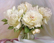 Carica l'immagine nel visualizzatore di Gallery, Dipingere con i numeri - Peonie Bianche
