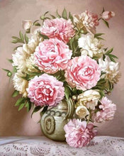 Carica l'immagine nel visualizzatore di Gallery, Dipingere con i numeri - Fiori Rosa E Bianchi
