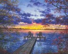 Carica l'immagine nel visualizzatore di Gallery, Dipingere con i numeri - Ponte e Lago al tramonto