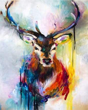 Carica l'immagine nel visualizzatore di Gallery, Dipingere con i numeri - Acquerello Ritratto Di Cervi Colorati