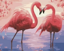 Carica l'immagine nel visualizzatore di Gallery, Dipingere con i numeri - Fenicotteri Romantici