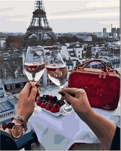 Carica l'immagine nel visualizzatore di Gallery, Dipingere con i numeri - Brindisi Con Vista Sulla Torre Eiffel