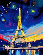 Carica l'immagine nel visualizzatore di Gallery, Dipingere con i numeri - Torre Eiffel Multicolore