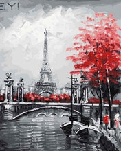 Carica l'immagine nel visualizzatore di Gallery, Dipingere con i numeri - Torre Eiffel E Tocco Rosso