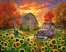 Carica l'immagine nel visualizzatore di Gallery, Dipingere con i numeri - Girasoli davanti al granaio