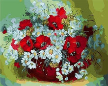 Carica l'immagine nel visualizzatore di Gallery, Dipingere con i numeri - Vaso Di Fiori Rossi E Bianchi