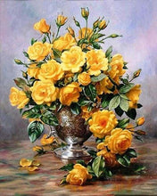 Carica l'immagine nel visualizzatore di Gallery, Dipingere con i numeri - Vaso E Fiori Gialli
