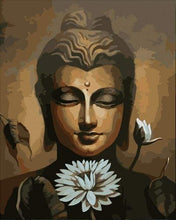 Carica l'immagine nel visualizzatore di Gallery, Dipingere con i numeri - Volto Di Buddha E Fiore Di Loto