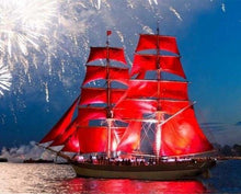 Carica l'immagine nel visualizzatore di Gallery, Dipingere con i numeri - Barca A Vela Rossa