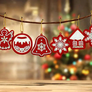 Ciondoli Rossi Albero di Natale Set di 10 pezzi