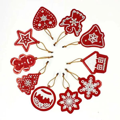Set di 10 pezzi di ciondoli per albero di Natale