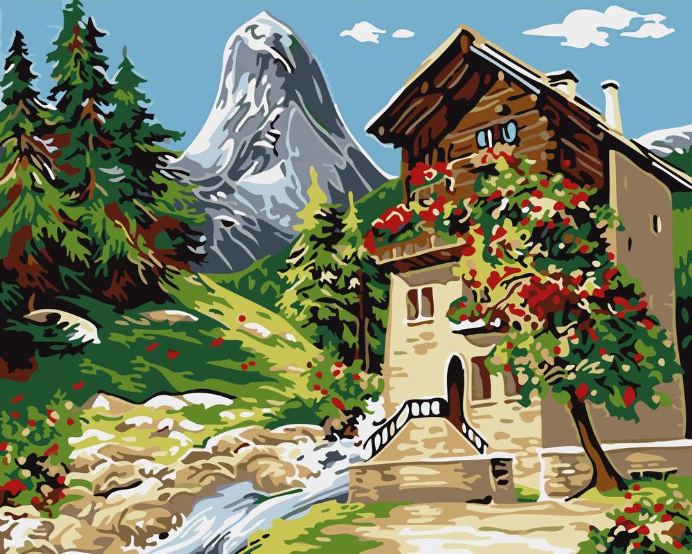 Dipingere con i numeri - Chalet vicino al ruscello