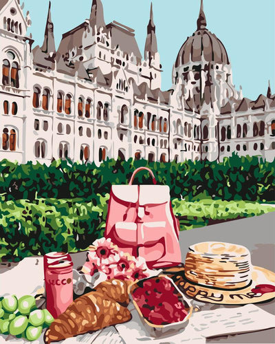 Dipingere con i numeri - Colazione nel giardino del castello