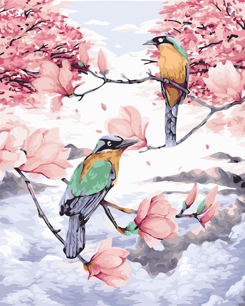 Dipingere con i numeri - Sui rami di magnolia fra le nuvole