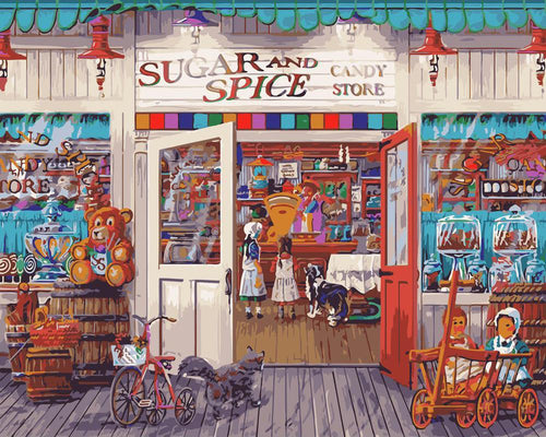 Dipingere con i numeri - Negozio di caramelle