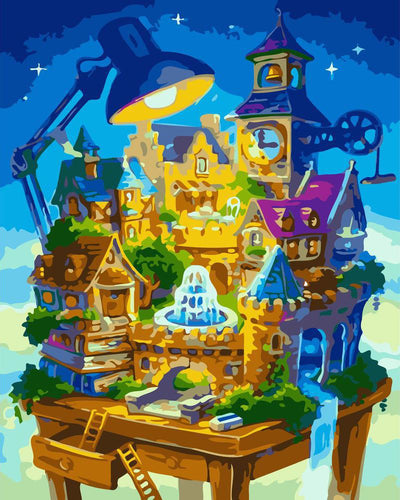 Dipingere con i numeri - Modellino di un paese fantastico