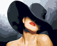 Carica l&#39;immagine nel visualizzatore di Gallery, Dipingere con i numeri - Donna con il cappello