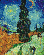 Carica l&#39;immagine nel visualizzatore di Gallery, Dipingere con i numeri - Van Gogh - Strada con cipressi