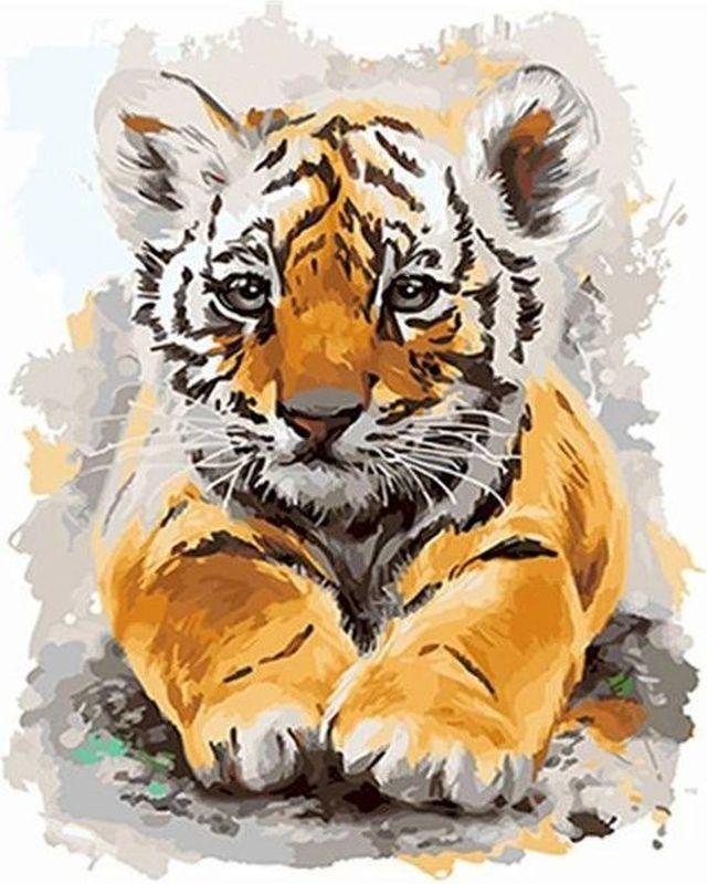Dipingere con i numeri - Cucciolo di tigre