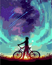 Carica l&#39;immagine nel visualizzatore di Gallery, Dipingere con i numeri - In bici sotto le stelle