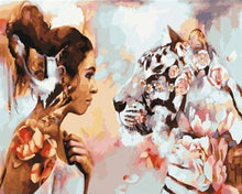 Carica l&#39;immagine nel visualizzatore di Gallery, Dipingere con i numeri - Donna e tigre