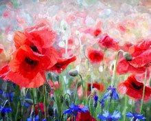 Carica l&#39;immagine nel visualizzatore di Gallery, Dipingere con i numeri - Papaveri e fiori viola