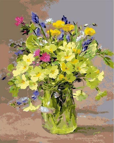 Dipingere con i numeri - Mazzo di fiori gialli