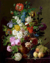 Carica l&#39;immagine nel visualizzatore di Gallery, Dipingere con i numeri - Jan Frans van Dael - Vaso di fiori, grappoli d&#39;uva e pesche