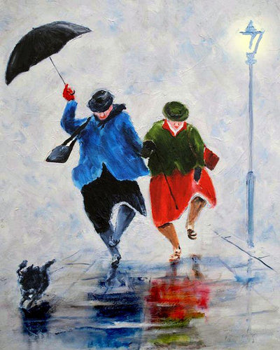 Dipingere con i numeri - Camminare sotto la pioggia