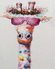 Carica l&#39;immagine nel visualizzatore di Gallery, Dipingere con i numeri - Giraffa pop art con occhiali Figured&#39;Art