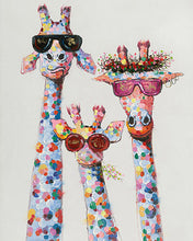 Carica l&#39;immagine nel visualizzatore di Gallery, Dipingere con i numeri - Famiglia di giraffe pop art Figured&#39;Art