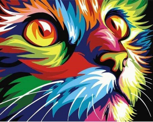 Ricamo a Punto Croce - Gatto Pop Art