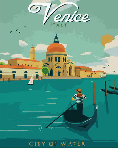 Dipingere con i numeri - Poster di viaggio a Venezia 2 Figured'Art