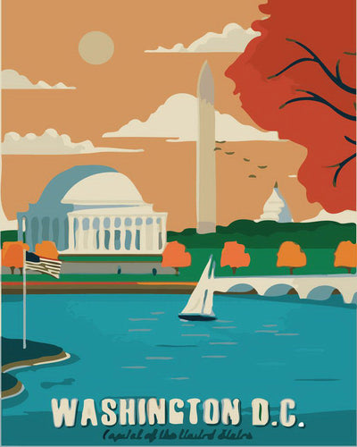 Dipingere con i numeri - Poster di viaggio a Washington D.C. Figured'Art