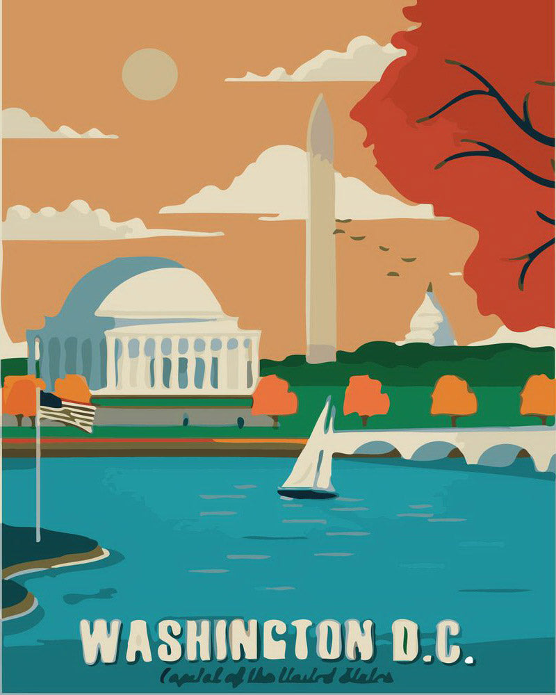Dipingere con i numeri - Poster di viaggio a Washington D.C. Figured'Art