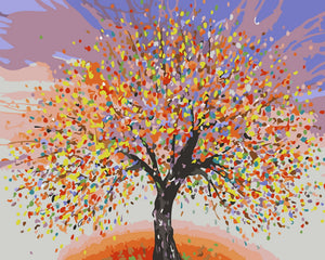 Dipingere con i numeri - Albero ed esplosione di colori